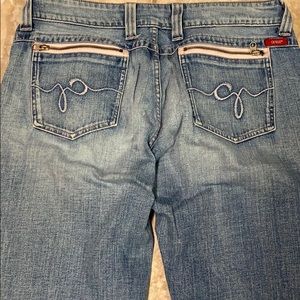 Guess jeans premium, pink stitching, size 32